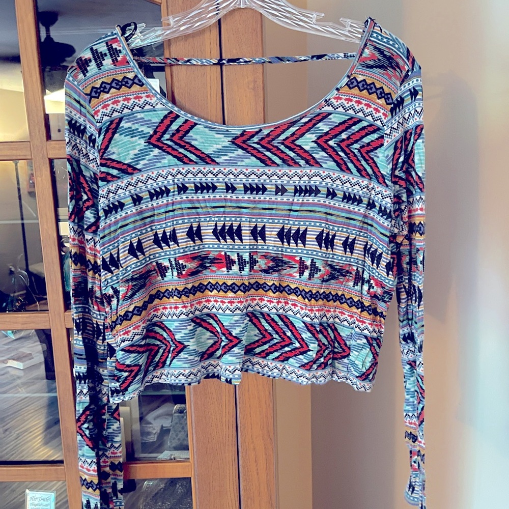 forever 21 aztec print crop top